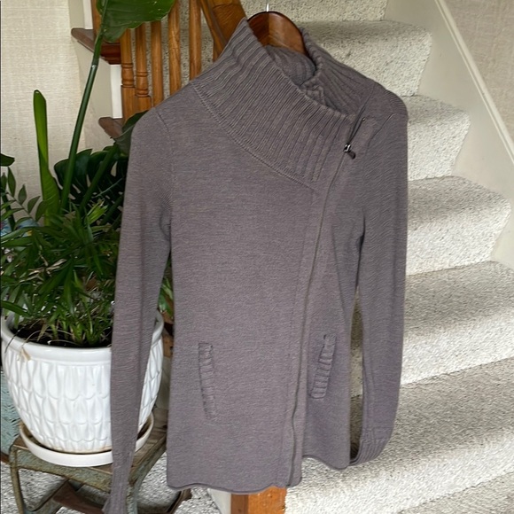Athleta Asymmetrical Wool Zipper Sweater - Picture 1 of 9